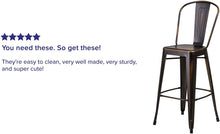 Load image into Gallery viewer, Flash Furniture Curved Metal Vertical Slat Bar Stool in Distressed Copper