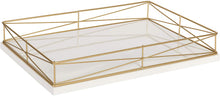 Load image into Gallery viewer, Kate and Laurel Rectangle Tray with Decorative Metal Rim