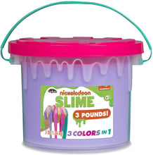 Load image into Gallery viewer, Nickelodeon Slime Tri Color 48 oz Tub, Multicolor
