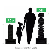 Load image into Gallery viewer, Splinter Woodworking Co. Giant Tower Game | 60 Large Blocks | Storage Crate / Outdoor Game Table | Starts at 32in Big | Stacks up to 5ft in Gameplay | Genuine Jumbo Toppling Yard Games | Backyard Set