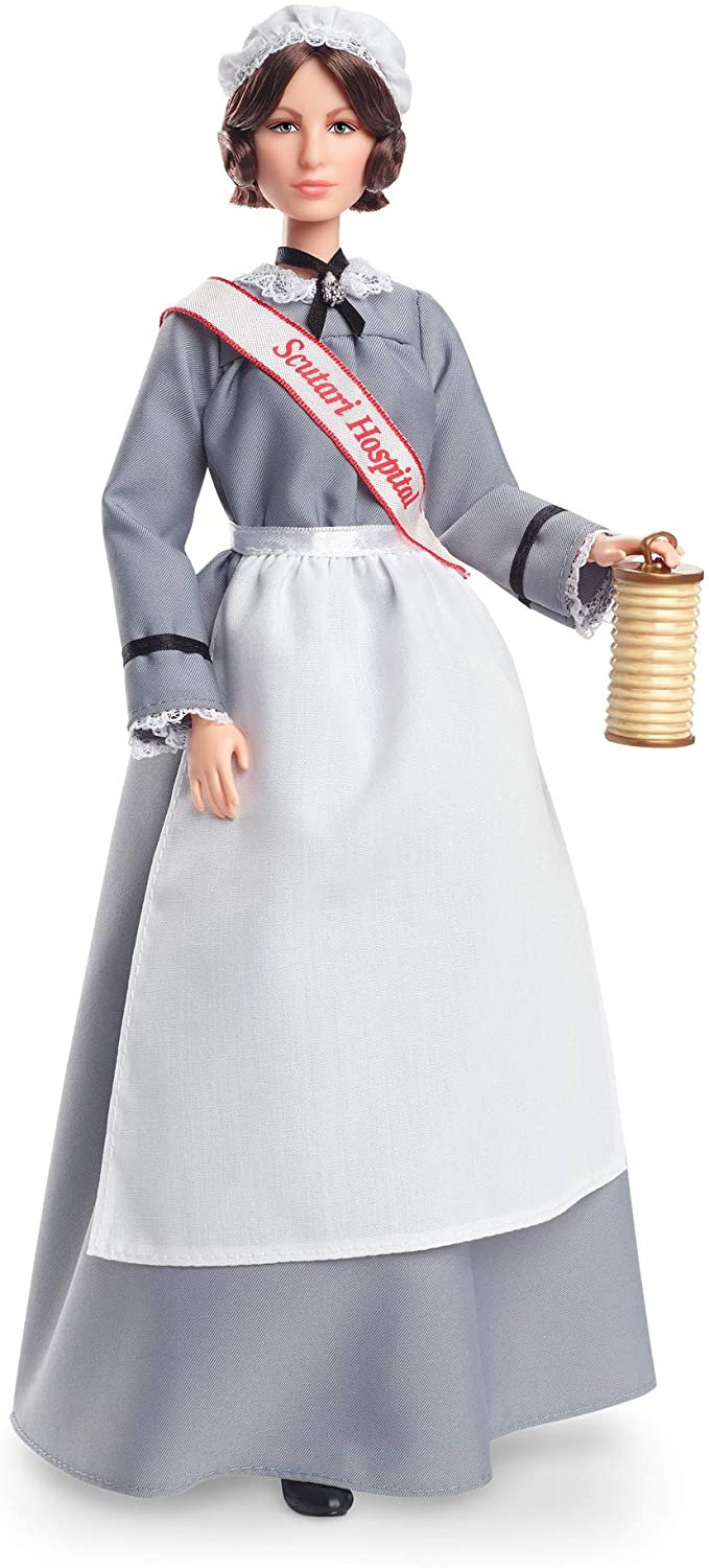 Barbie Inspiring Women Series Florence Nightingale Collectible Doll, Approx. 12-in, Wearing Nurse’s Uniform, Apron and Cap with Doll Stand and Certificate of Authenticity
