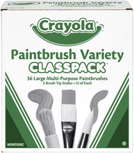 Load image into Gallery viewer, Crayola Paintbrush Variety Classpack, School Supplies, 36 Large Paint Brushes For Kids, Assorted