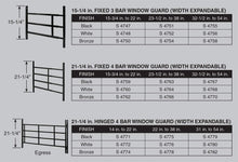 Load image into Gallery viewer, Segal S 4748 Fixed Adjustable Child Safety Window Guard Prevents Accidental Falls, Tamper Resistant Screws Included, Non-Egress, – 15-3/4” to 22” W x 15-1/4" H