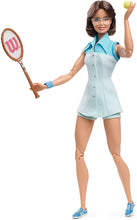 Load image into Gallery viewer, Barbie Inspiring Women Series Billie Jean King Collectible Doll, 12-in, Wearing Tennis Dress and Accessories, with Doll Stand and Certificate of Authenticity