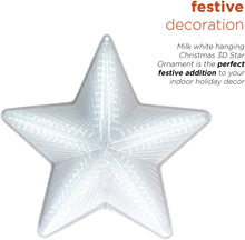 Load image into Gallery viewer, Alpine Corporation CFY108 Christmas 3D Hanging Star Ornament Decoration with LED Lights Festive Holiday Décor, 19-Inch Tall, White