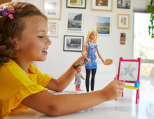 Load image into Gallery viewer, Barbie Art Teacher Playset with Blonde Doll, Toddler Doll, Toy Art Pieces
