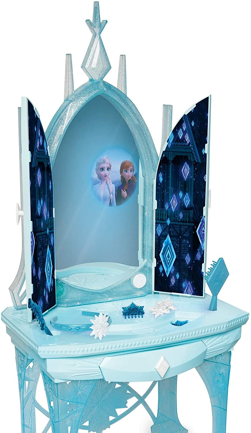 Disney Frozen 2 Elsa's Enchanted Ice Vanity, Includes Lights, Iconic Story Moments & Plays 