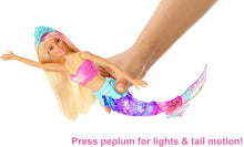 Load image into Gallery viewer, Barbie Dreamtopia Sparkle Lights Mermaid Doll with Swimming Motion and Underwater Light Shows, Approx 12-Inch with Pink-Streaked Blonde Hair, Gift for 3 to 7 Year Olds