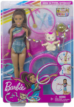 Load image into Gallery viewer, Barbie Dreamhouse Adventures Teresa Spin ‘n Twirl Gymnast Doll, 11.5-inch Brunette, in Leotard, with Accessories