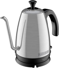 Load image into Gallery viewer, Black+Decker KE3000S-KIT Gooseneck Kettle, Pour Over Coffee Kit, Stainless Steel, 1 L
