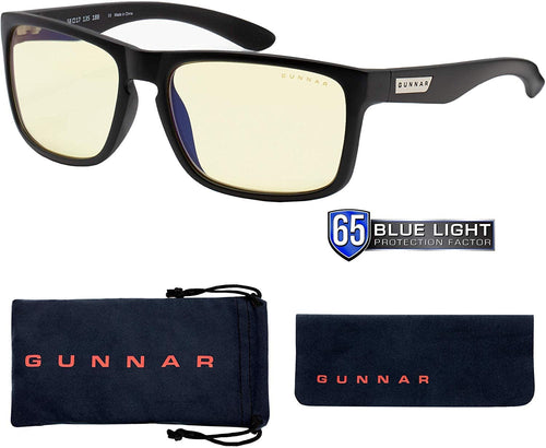 Gunnar Gaming and Computer Eyewear/Intercept Sunglasses - Patented Lens, Reduce Digital Eye Strain, Block 65% of Harmful Blue Light, 100% UV