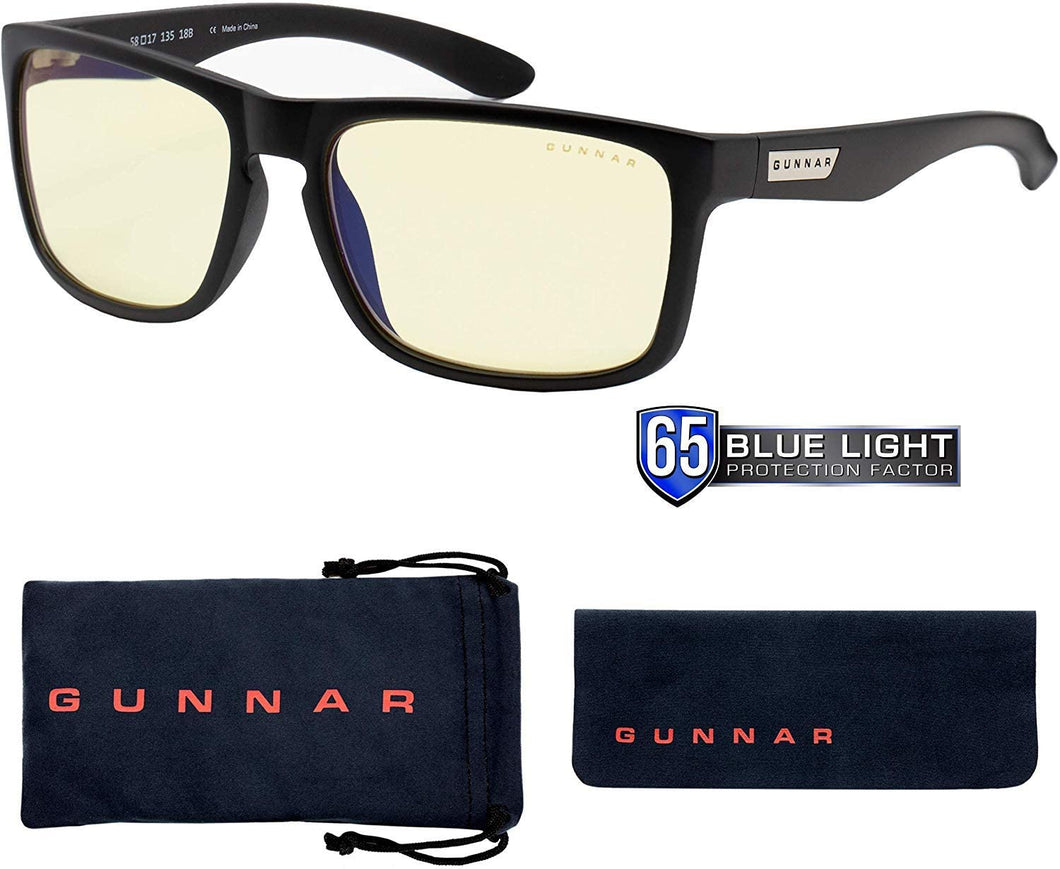 Gunnar Gaming and Computer Eyewear/Intercept Sunglasses - Patented Lens, Reduce Digital Eye Strain, Block 65% of Harmful Blue Light, 100% UV