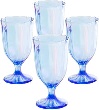 Load image into Gallery viewer, The Pioneer Woman Luster Blue 12.5oz Pearlized Goblet, Set of 4