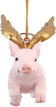 Load image into Gallery viewer, Funny Christmas Tree Ornaments - Hog Heaven Flying Pig Holiday Angel Ornaments