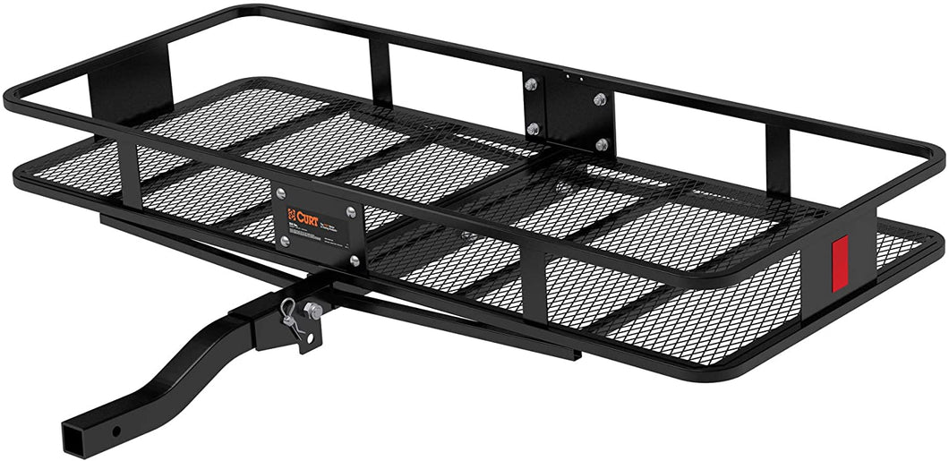 CURT 18153 60 x 24-Inch Basket Hitch Cargo Carrier, 500 lbs Capacity, Black Steel, 2-In Folding Shank