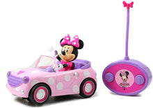 Load image into Gallery viewer, Disney Junior Minnie Mouse Roadster RC Car with Polka Dots, 27 MHz, Pink with White Polka Dots, Standard (97161)