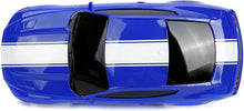 Load image into Gallery viewer, Jada Toys Big Time Muscle Hyperchargers RC - 2015 Ford Mustang Gt, USB Charging, 2.4 Ghz, Glossy Blue with White Stripes