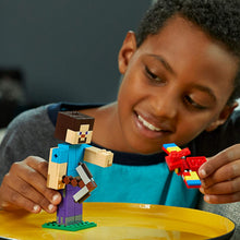 Load image into Gallery viewer, LEGO Minecraft Steve BigFig with Parrot 21148 Building Kit , New 2019 (159 Piece)