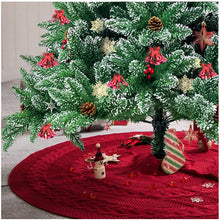 Load image into Gallery viewer, Glitzhome 52&quot; Knitted Red Christmas Tree Skirt Large Round for for Xmas Holiday Party Decorations