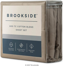 Load image into Gallery viewer, Brookside - Cotton Blend Sheet Set - Wrinkle Resistant - Rich Cotton Look and Feel - Easy Care Fabric - Deep Pocket Design - Split Queen - Sandstone