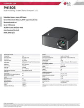 Load image into Gallery viewer, LG PH150B 720p Wireless LCOS Projector
