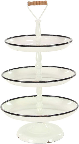 Deco 79 59499 59499 Pedestal Tray, Black/Brown/White