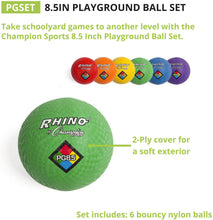 Load image into Gallery viewer, Champion Sports Playground Ball Set with Pump, 8.5&quot; Set of 6, Assorted