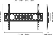 Load image into Gallery viewer, Promounts Tilt Low Profile TV Wall Mount Bracket for 42-80" Flat/Curved TVs up to 100 lbs, VESA from 200x200 to 600x400 with Built-in Bubble Level, Ready to Install Out of The Box, (FT64), Black