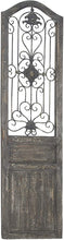 Load image into Gallery viewer, Deco 79 Garden Style Wooden Door with Scrolling Ironwork, 19 by 1 by 72-Inch