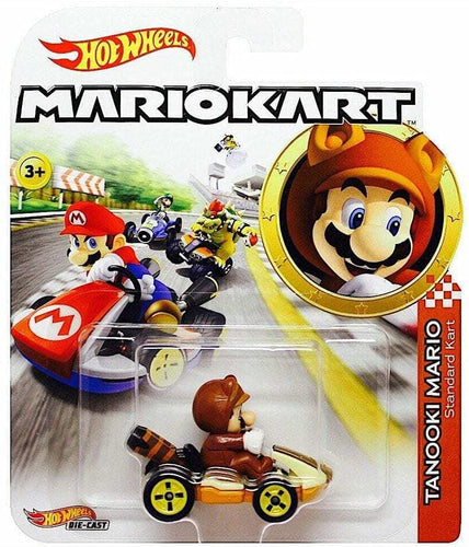 Hot Wheels Nintendo Premium Mario Kart Tanooki Mario Diecast Standard Kart