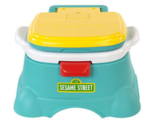 Load image into Gallery viewer, Sesame Street Elmo Hooray! 3-in-1 Potty, Toilet Trainer, Potty Chair and Step Stool for Boys &amp; Girls, Removable Waste Cup, Pretend Flush Handle with Sounds, Blue