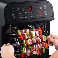 Load image into Gallery viewer, GoWISE USA 12.7-Quart Electric Air Fryer Oven w/Rotisserie and Dehydrator + Accessory Set and 50 Recipes (Black (Deluxe))