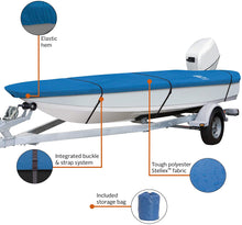 Load image into Gallery viewer, Classic Accessories Stellex All Seasons Boat Cover, Fits Boats 14&#39; - 16&#39; L x 75&quot; W, Trailerable Boat Cover with Polyester Fade-Resistant Fabric, Model A