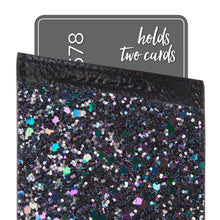 Load image into Gallery viewer, Case-Mate - Stick On Credit Card Wallet - POCKETS - Ultra-slim Card Holder - Universal fit - Apple – iPhone – Samsung – Galaxy - and more –  Black Iridescent Glitter