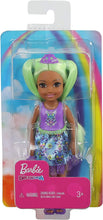 Load image into Gallery viewer, Barbie Dreamtopia Chelsea Sprite Doll, 7-inch, with Green Hair Wearing Fashion and Accessories, Multi (GJJ95)