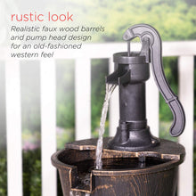 Load image into Gallery viewer, Alpine Corporation TEC234BR Alpine 3-Tier Rustic Outdoor Waterfall for Garden, Patio, Deck, Porch-Yard Art Decor Pump Barrel Fountain, 41", Beige