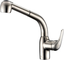 Load image into Gallery viewer, ANZZI Harbour Single-Handle Pull Out Kitchen Faucet in Brushed Nickel | cUPC Certified Commercial Stainless Steel Sinks Solid Brass Motion 360 Turning Spout Dual Setting Pull Down Sprayer | KF-AZ095