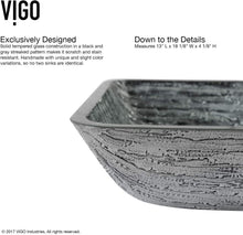 Load image into Gallery viewer, VIGO Onyx Handmade Countertop Glass Rectangle Vessel Bathroom Sink Set in Gray Onyx Finish with Matte Black Single-Handle Single Hole Faucet and Pop Up Drain