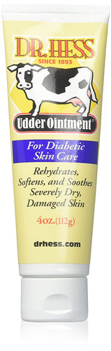 4oz Udder Ointment Skin Care By Dr. Hess | 13 Natural, Non-Toxic Ingredients | Pain & Itching Relief Salve | Moisturizing Cream For Healthy Skin | Essential Care For Diabetic Skin | For Everyday Use