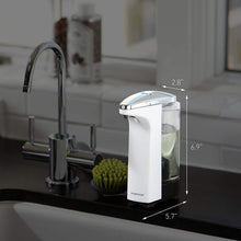Load image into Gallery viewer, simplehuman 8 oz. Touch-Free Sensor Liquid Soap Pump Dispenser with Soap Sample, White