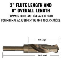 Load image into Gallery viewer, Drill America m42 Cobalt Reduced Shank Drill Bit (33/64&quot; - 1-1/2&quot;) Gold Oxide Finish, Split Point 135 Degree, D/ACO Series