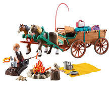 Load image into Gallery viewer, PLAYMOBIL® Spirit Riding Free Lucky's Dad with Covered Wagon Toy