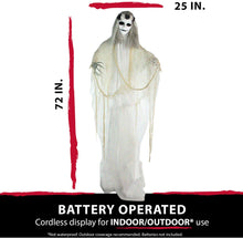 Load image into Gallery viewer, Haunted Hill Farm HHBRIDE-1FLSA Life-Size Animated Moaning Skeleton Bride Prop w/Flashing Red Eyes Indoor/Outdoor Halloween Decoration,