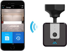 Load image into Gallery viewer, Momentum NIRO Wi-Fi Garage Door Opener with Camera and Smartphone Control | Motion Zone Detection, 2-Way Audio, Open/Close/Live Video/Free Cloud Storage, Remote Control with iPhone or Android | Black