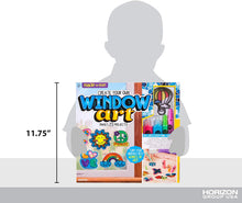 Load image into Gallery viewer, Made By Me Create Your Own Window Art by Horizon Group USA, Paint Your Own Suncatchers. Kit Includes 12 Pre-Printed Suncatchers + DIY Acetate Sheet, Window Paint, Suction Cups, &amp; More, Assorted Colors