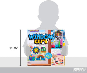 Made By Me Create Your Own Window Art by Horizon Group USA, Paint Your Own Suncatchers. Kit Includes 12 Pre-Printed Suncatchers + DIY Acetate Sheet, Window Paint, Suction Cups, & More, Assorted Colors