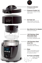 Load image into Gallery viewer, NUWAVE DUET Pressure Air Fryer, Combo Cook Technology, Removable Pressure and Air Fry Lids, 6QT Stainless Steel Pot, Stainless Steel Reversible Rack &amp; 4 Quart Non-Stick Air Fryer Basket; Built-in Sure-Lock Safety Technology, Steam, Sear, Saute, Slow Cook