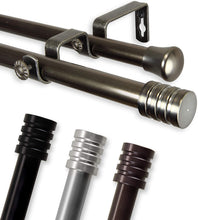 Load image into Gallery viewer, Lee Double Curtain Rod 28-48 inch - Satin Nickel