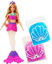 Load image into Gallery viewer, Barbie Dreamtopia Slime Mermaid Doll with 2 Slime Packets, Removable Tail and Tiara, Makes a Great Gift for 3 to 7 Year Olds, multi color (GKT75)