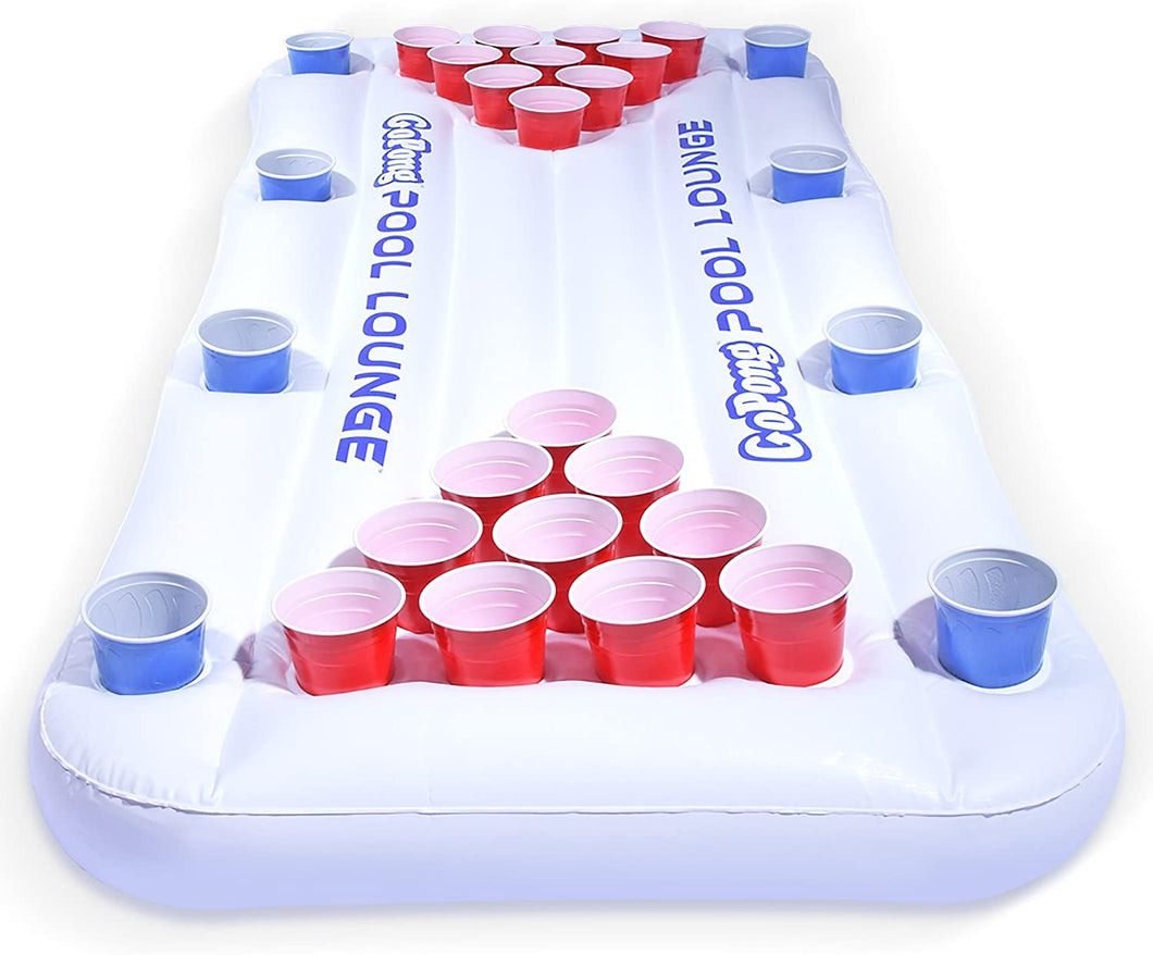 GoPong Pool Lounge Floating Beer Pong Table Inflatable with Social Floating